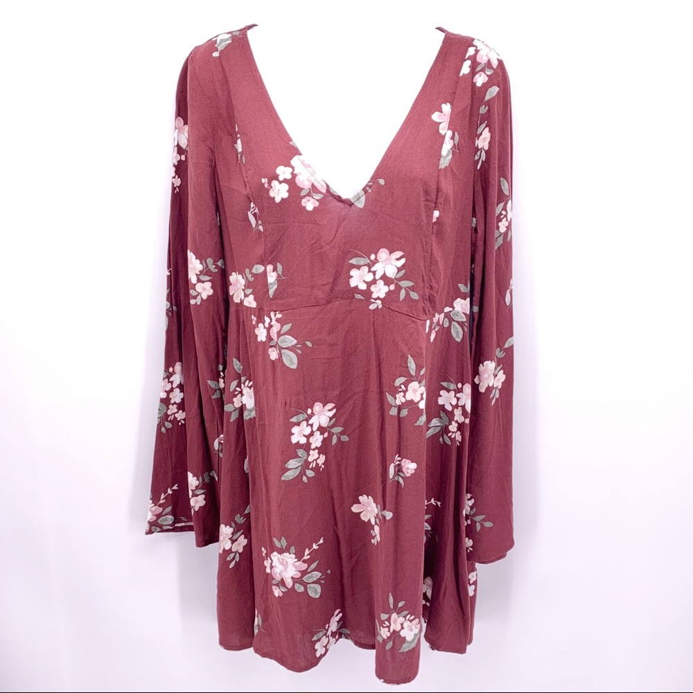 NEW Tillys Full Tilt Floral Long Sleeve Mini Dress Size Large